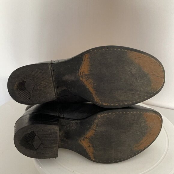 VTG Bronco Cowboy Boots Kids 2.5D Gray Conch Vegan Leather Western Cowboy USA - Picture 12 of 16